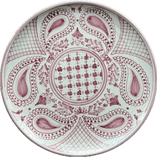 Large Round Pink Bandana Plate