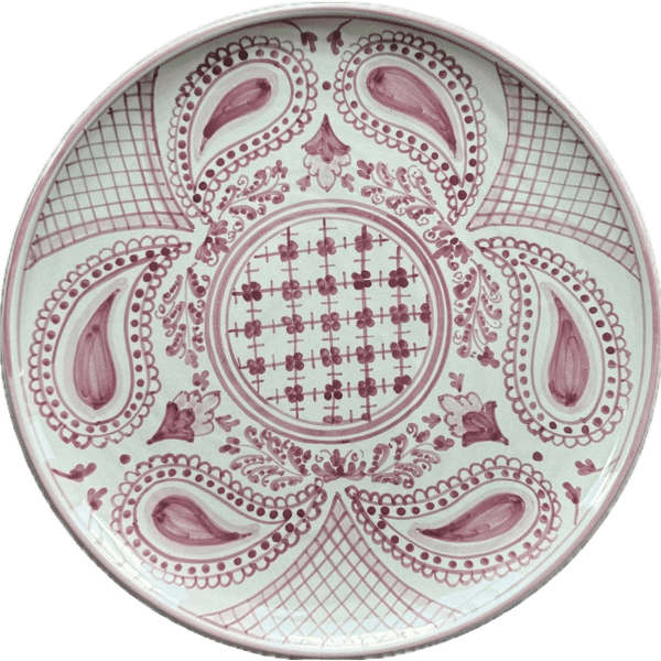 Large Round Pink Bandana Plate