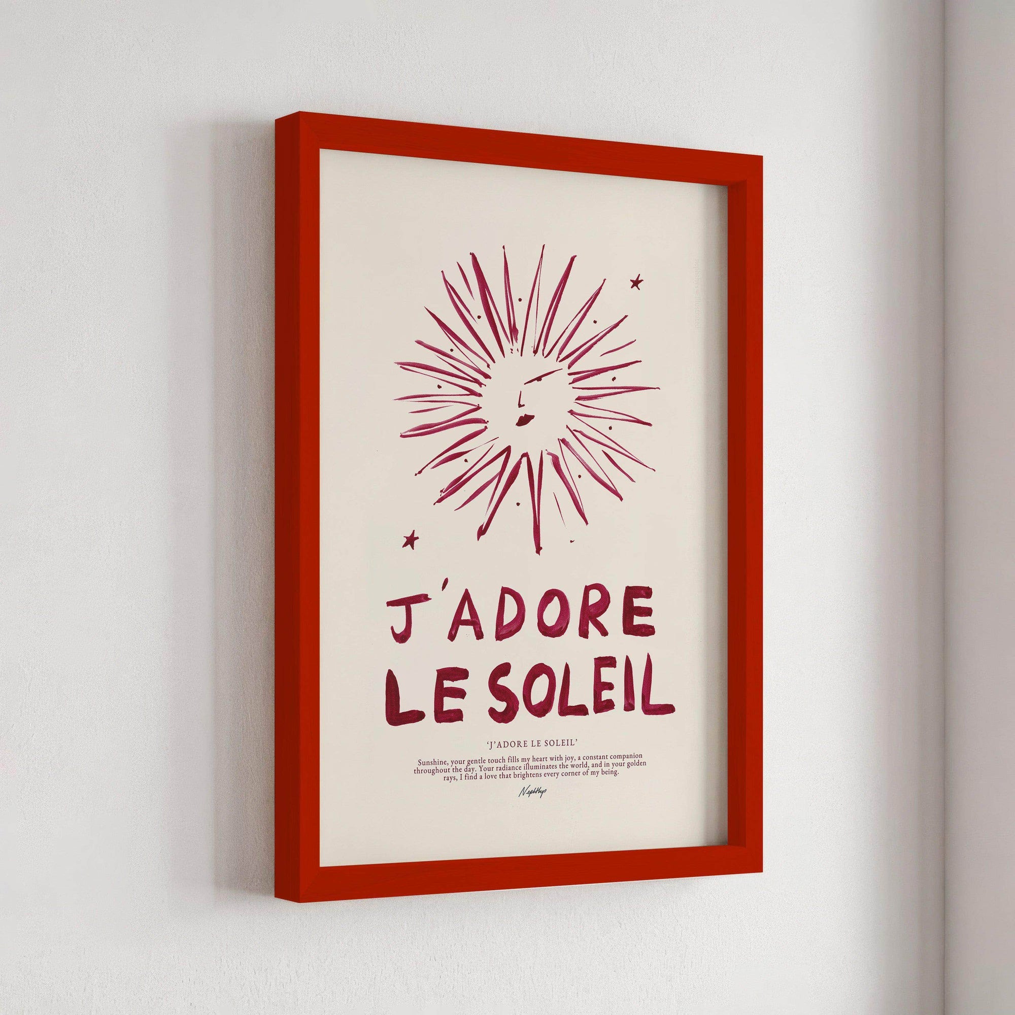 J'adore Le Soleil Print(Brush Stroke Red)