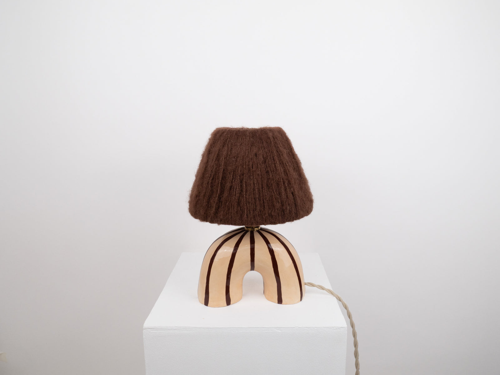 'Me' Table Lamp - Brown Stripes