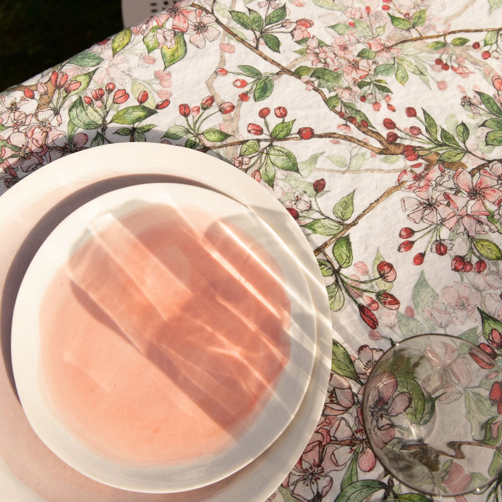Cherry Blossom Linen Table Cloth