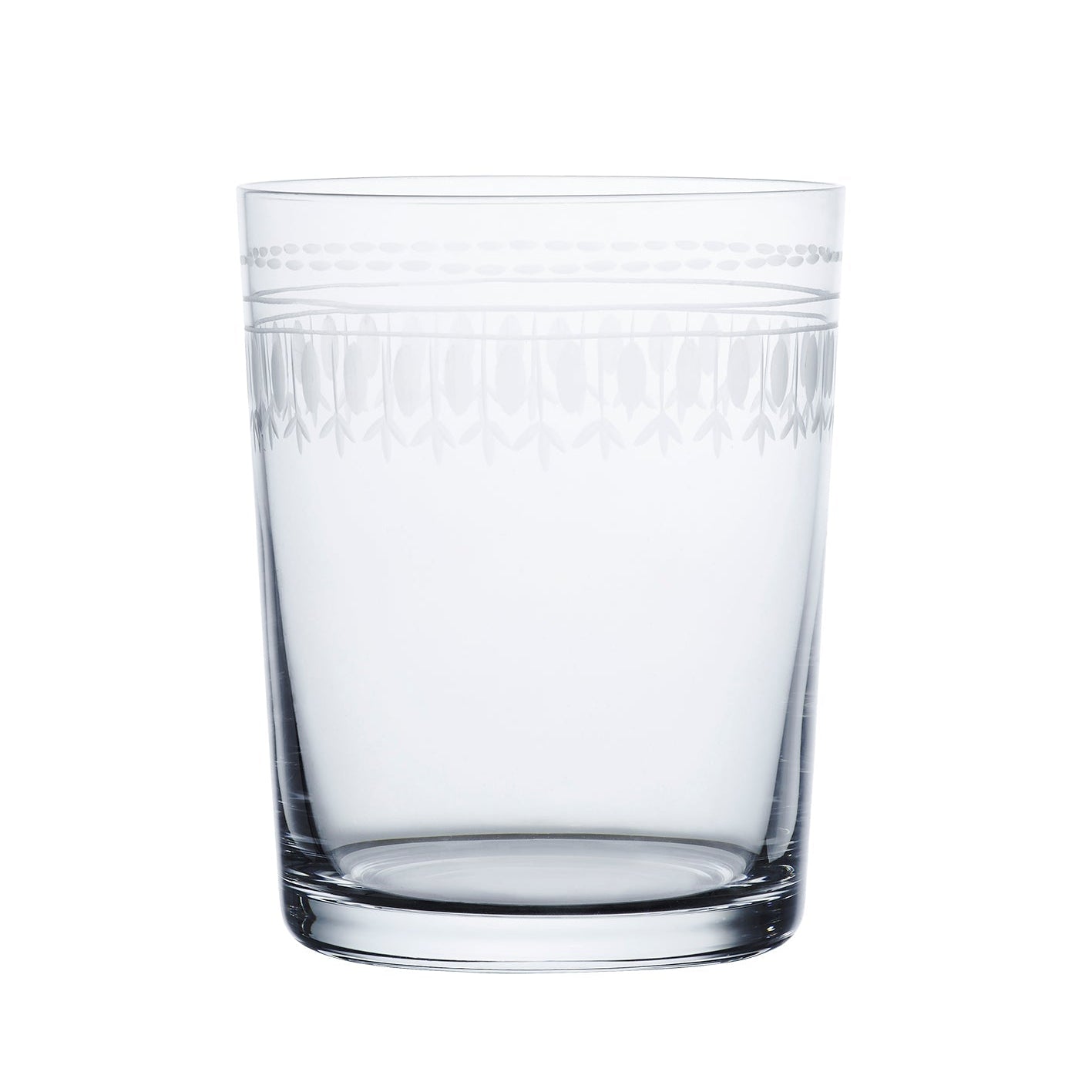 A Set of Four Crystal Large Tumblers with Ovals Design