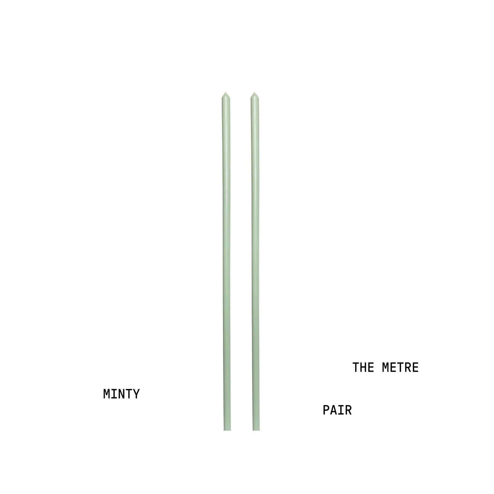 Minty Tapered METRE Candle Pair
