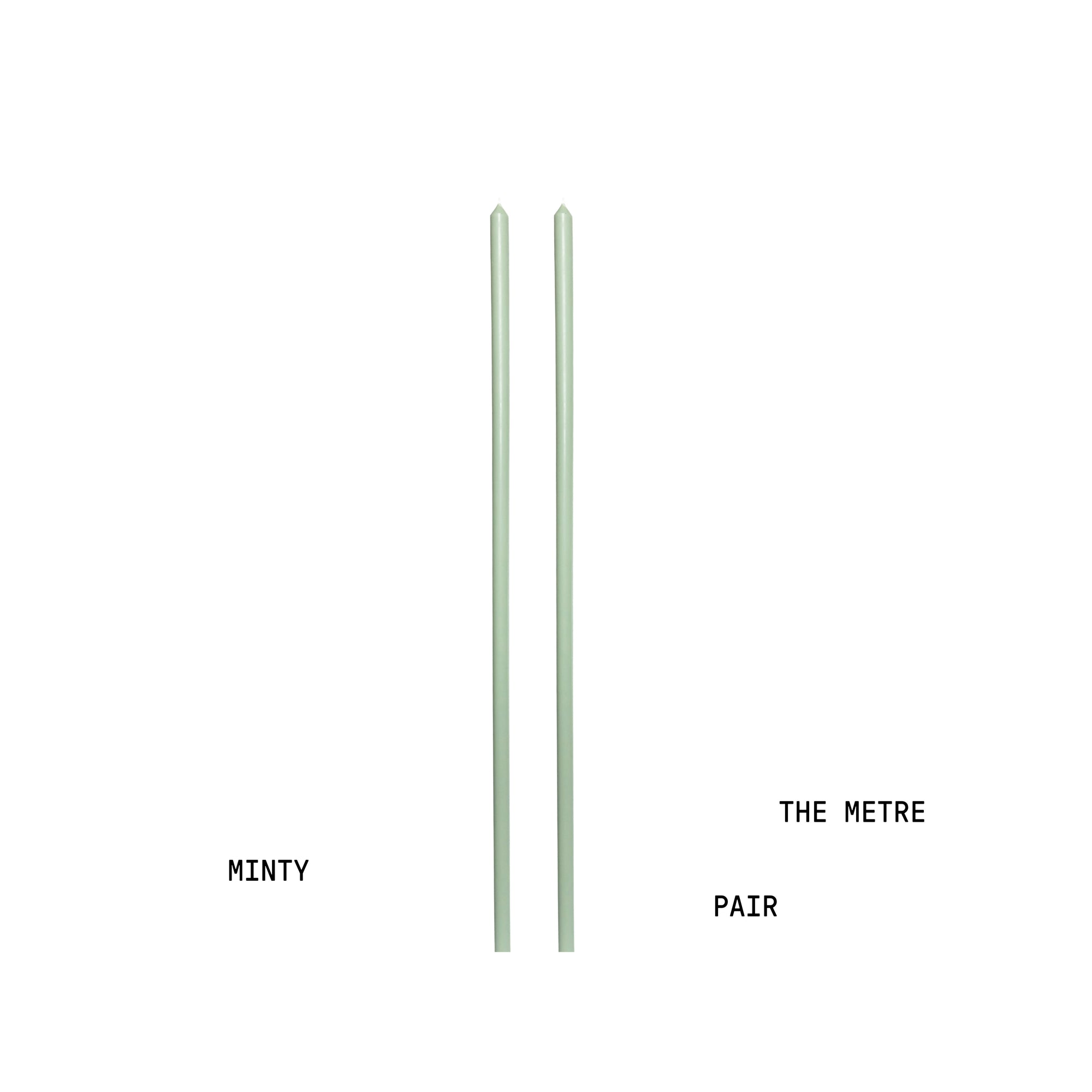 Minty Tapered METRE Candle Pair