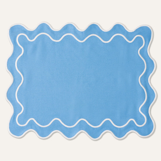Wavy Placemats Blue/White - Set of 2
