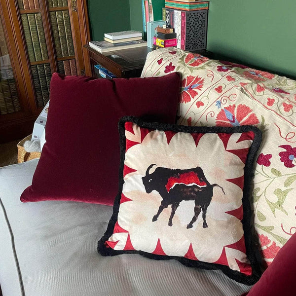 Bison Velvet Cushion