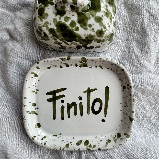 Mini Green Splatter Butter Dish