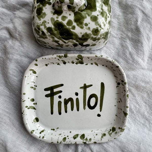 Mini Green Splatter Butter Dish