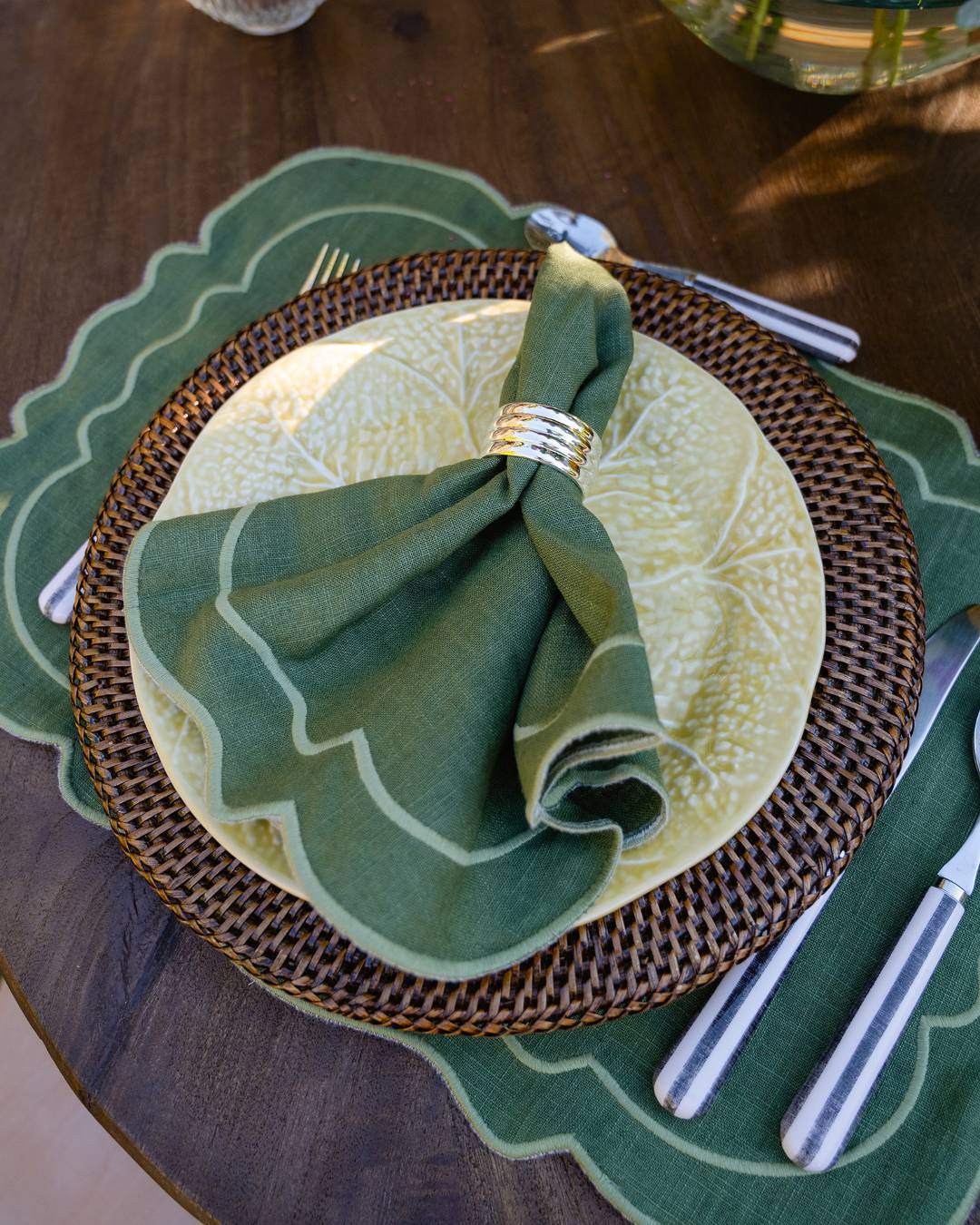 Striped Silver Napkin Ring