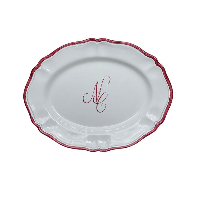Personalised Ceramic Wedding Engraved Oval Serving Platter