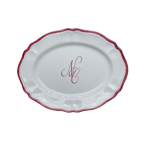 Personalised Ceramic Wedding Engraved Oval Serving Platter
