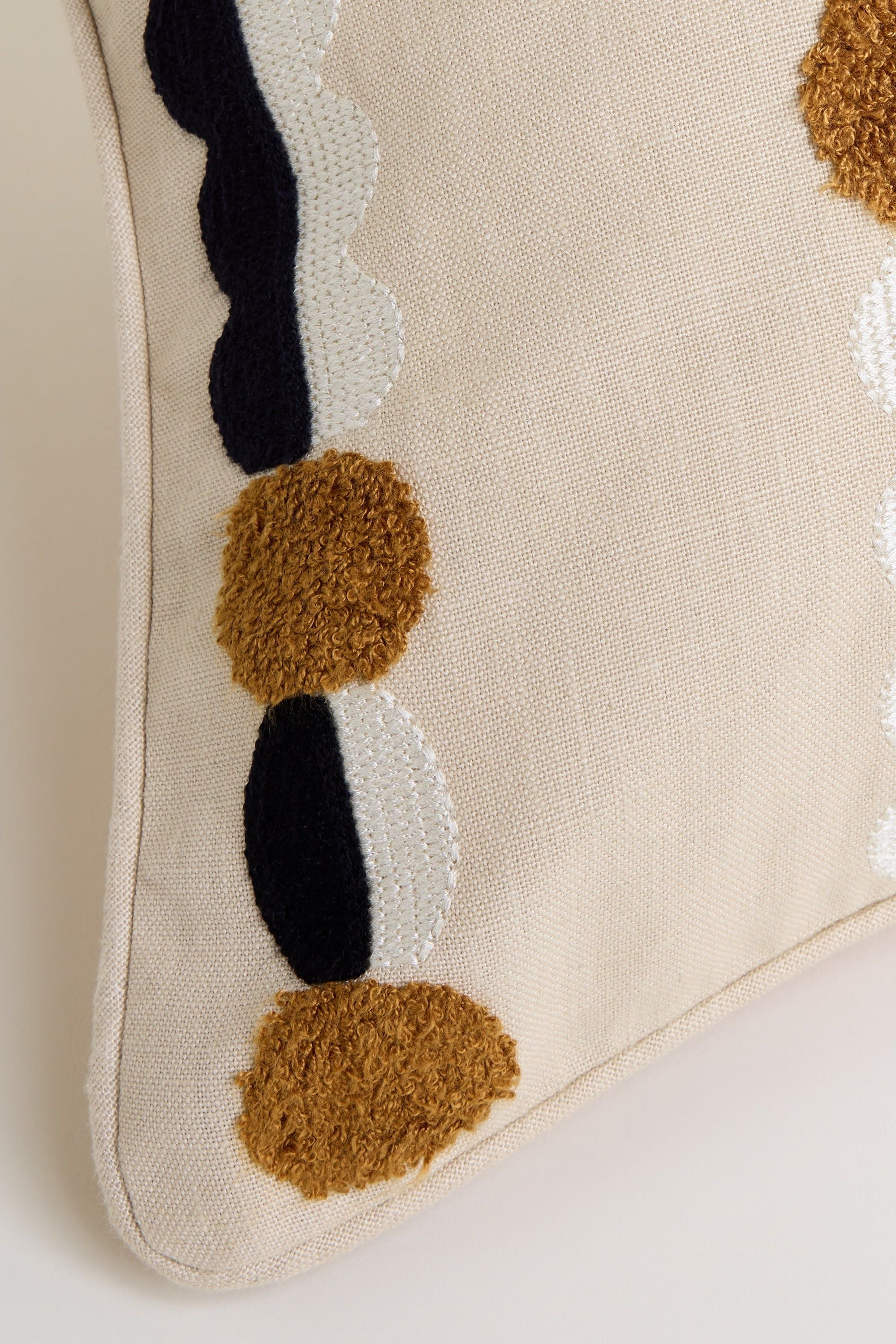 Marigold Cushion Cover - Black + Mustard