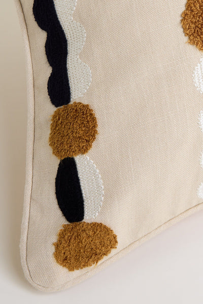 Marigold Cushion Cover - Black + Mustard