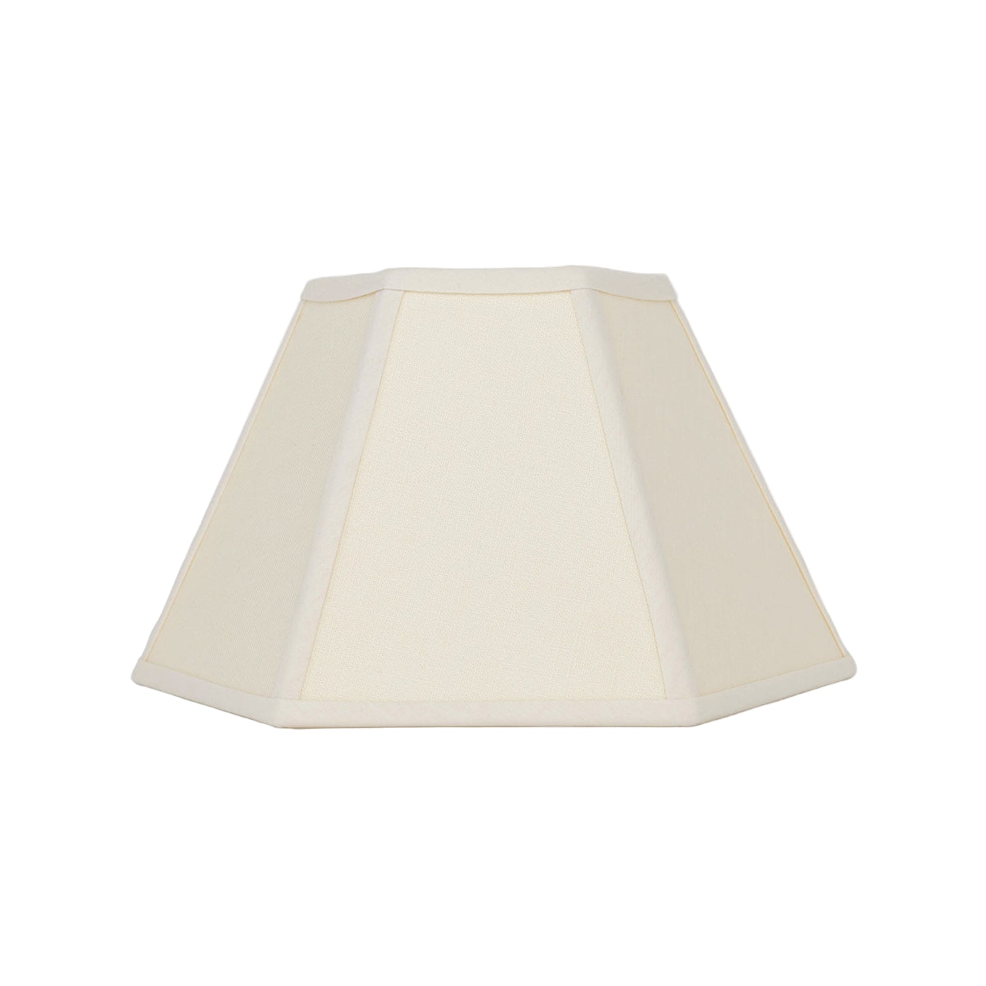 Hexagon Linen Lampshade, Cream Trim - Small (US)