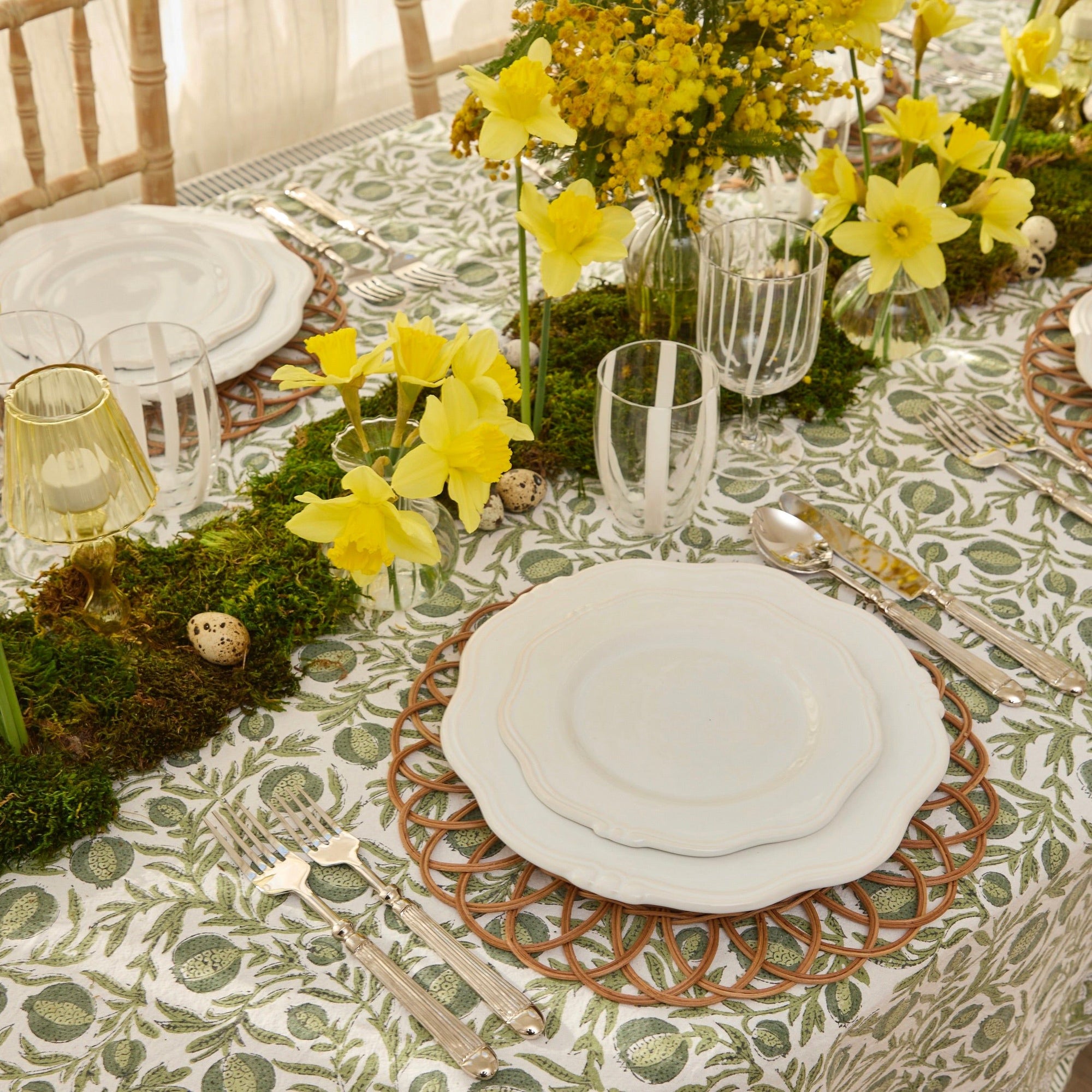 Pine Green Pomegranate Tablecloth