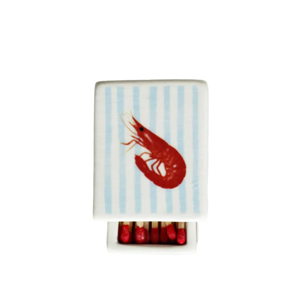 'Mini Striped Shrimp’ Ceramic Matchbox