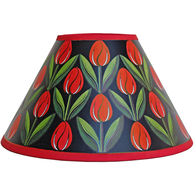 Tulips Hand Painted 10" Lampshade in Red