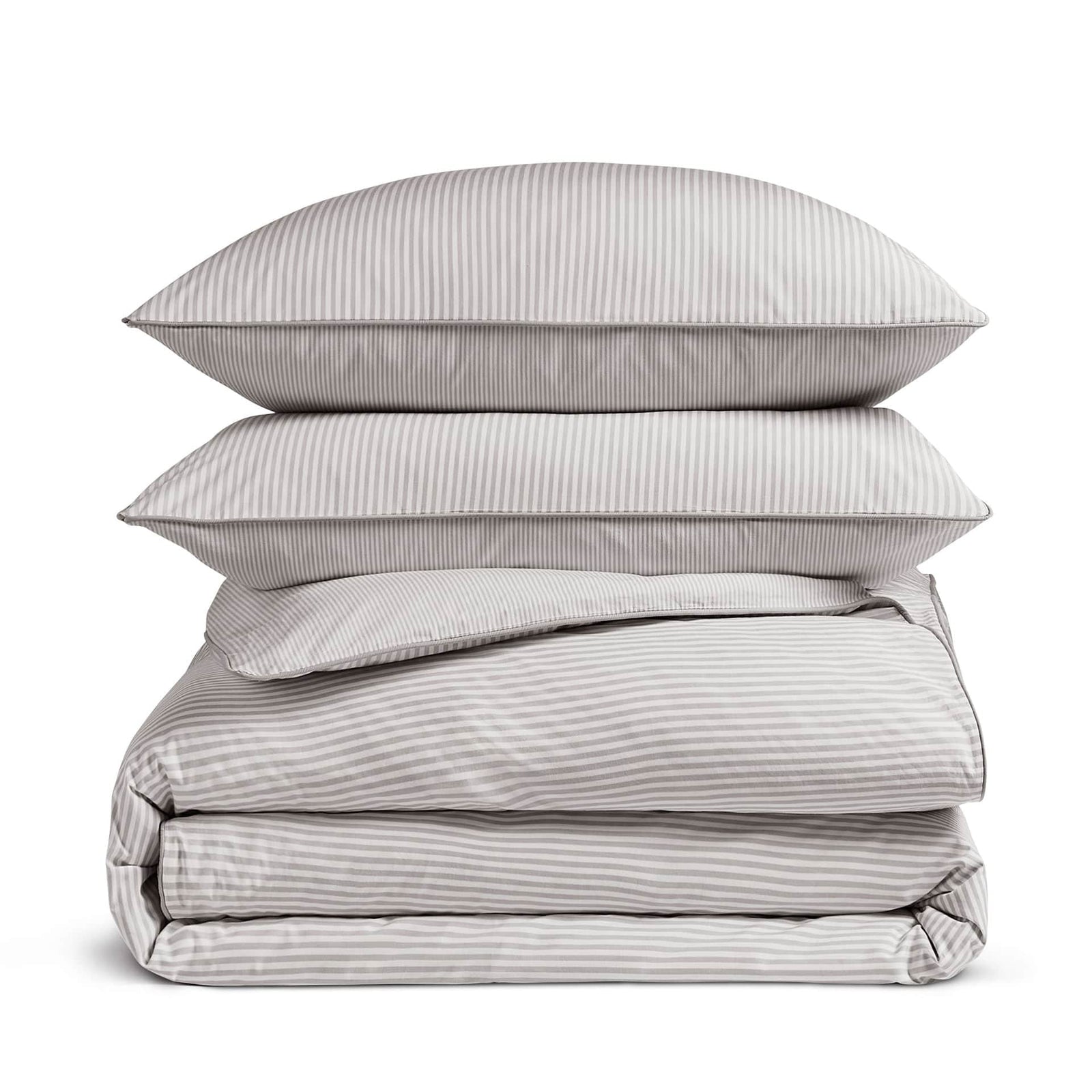 Luxury Organic Cotton Grey Striped Bedding Set