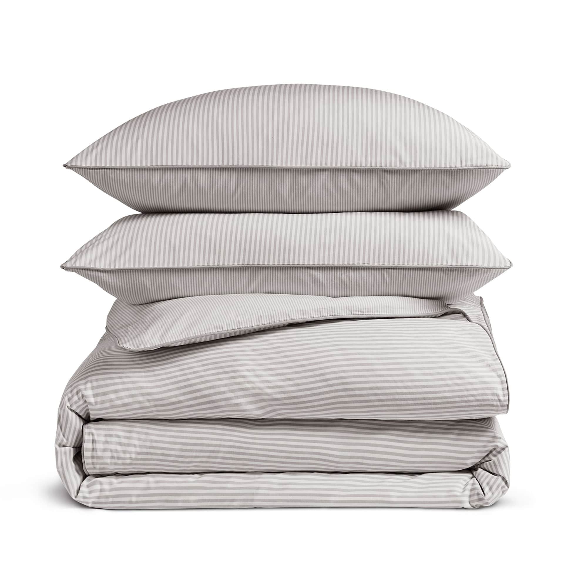 Luxury Organic Cotton Grey Striped Bedding Set