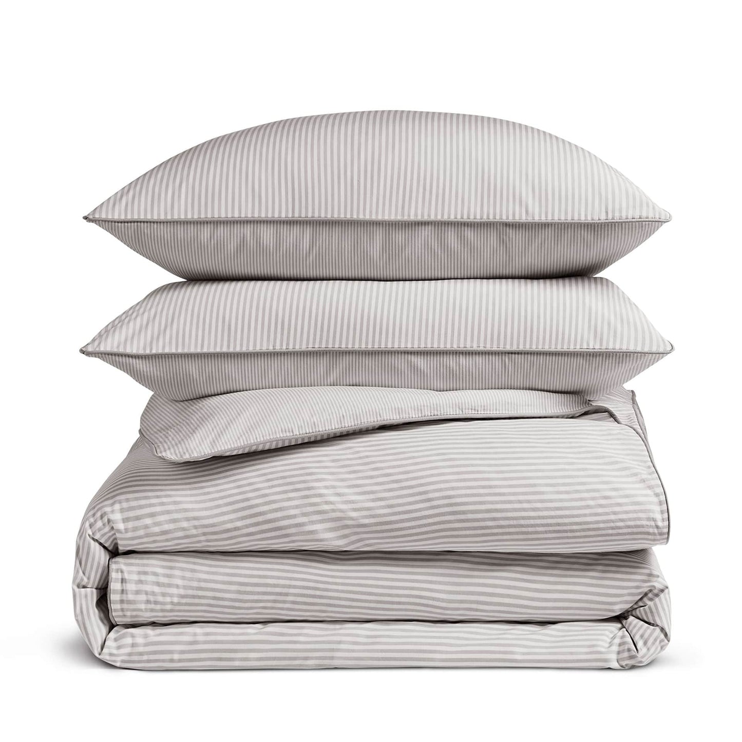 Luxury Organic Cotton Grey Striped Bedding Set