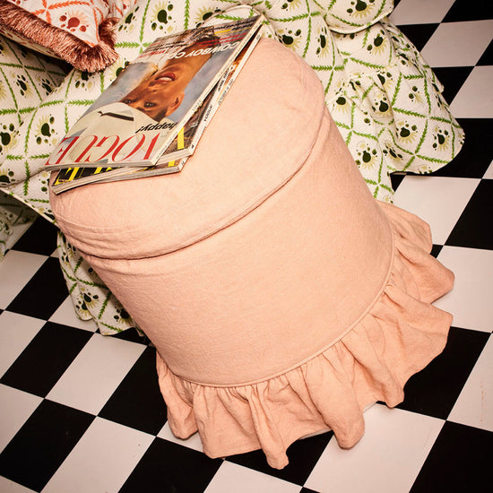 Aurora Footstool, Rose