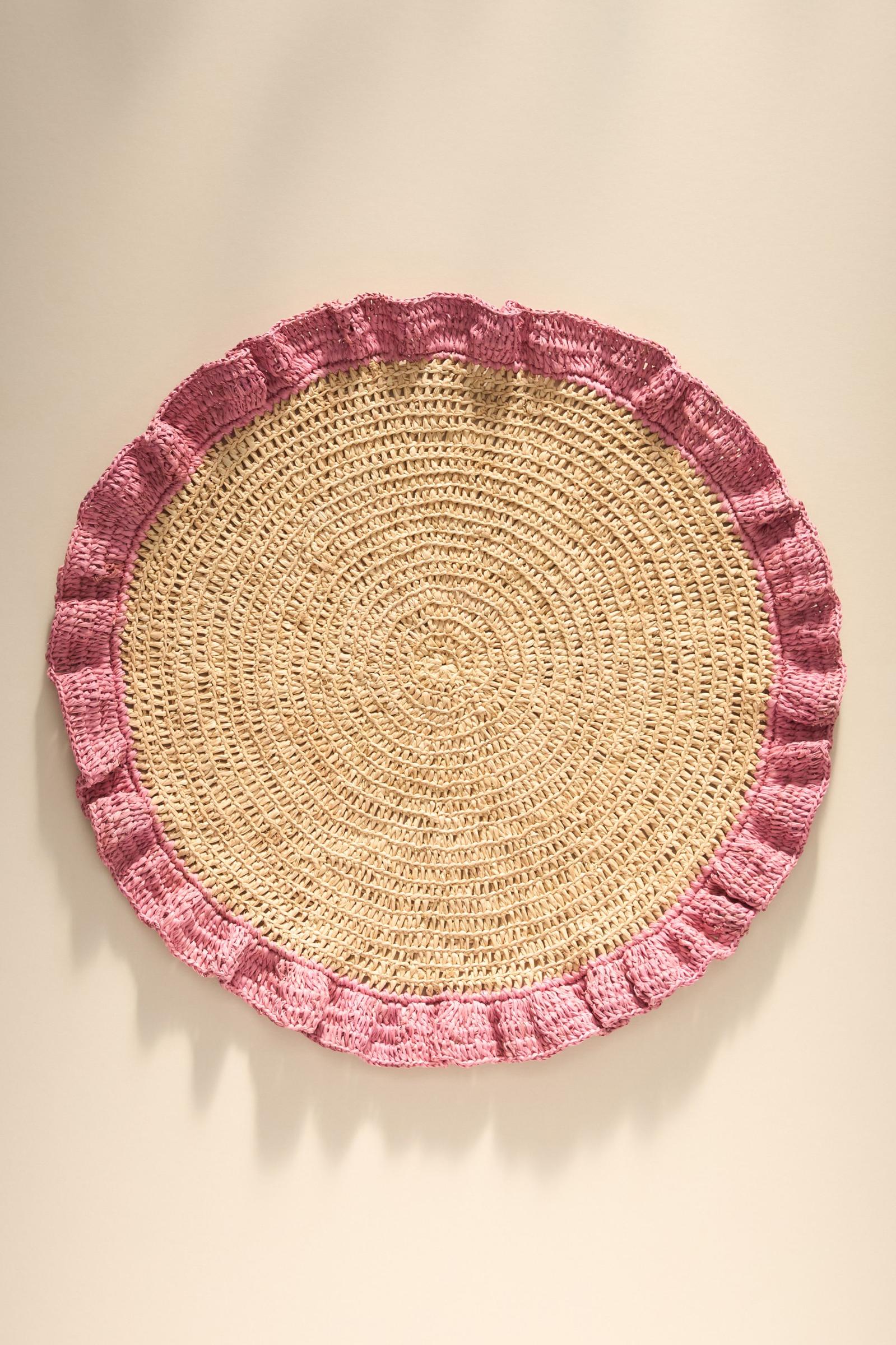 Handwoven Raffia Ruffle Placemat – Boho Chic Table Décor