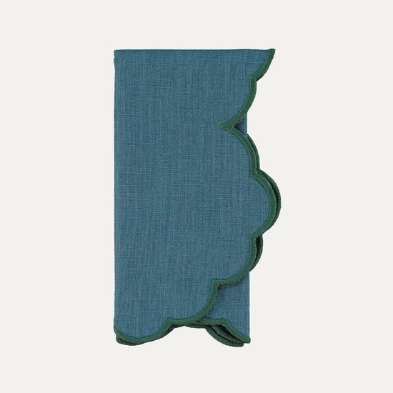 Iris Napkin, Blue with Green