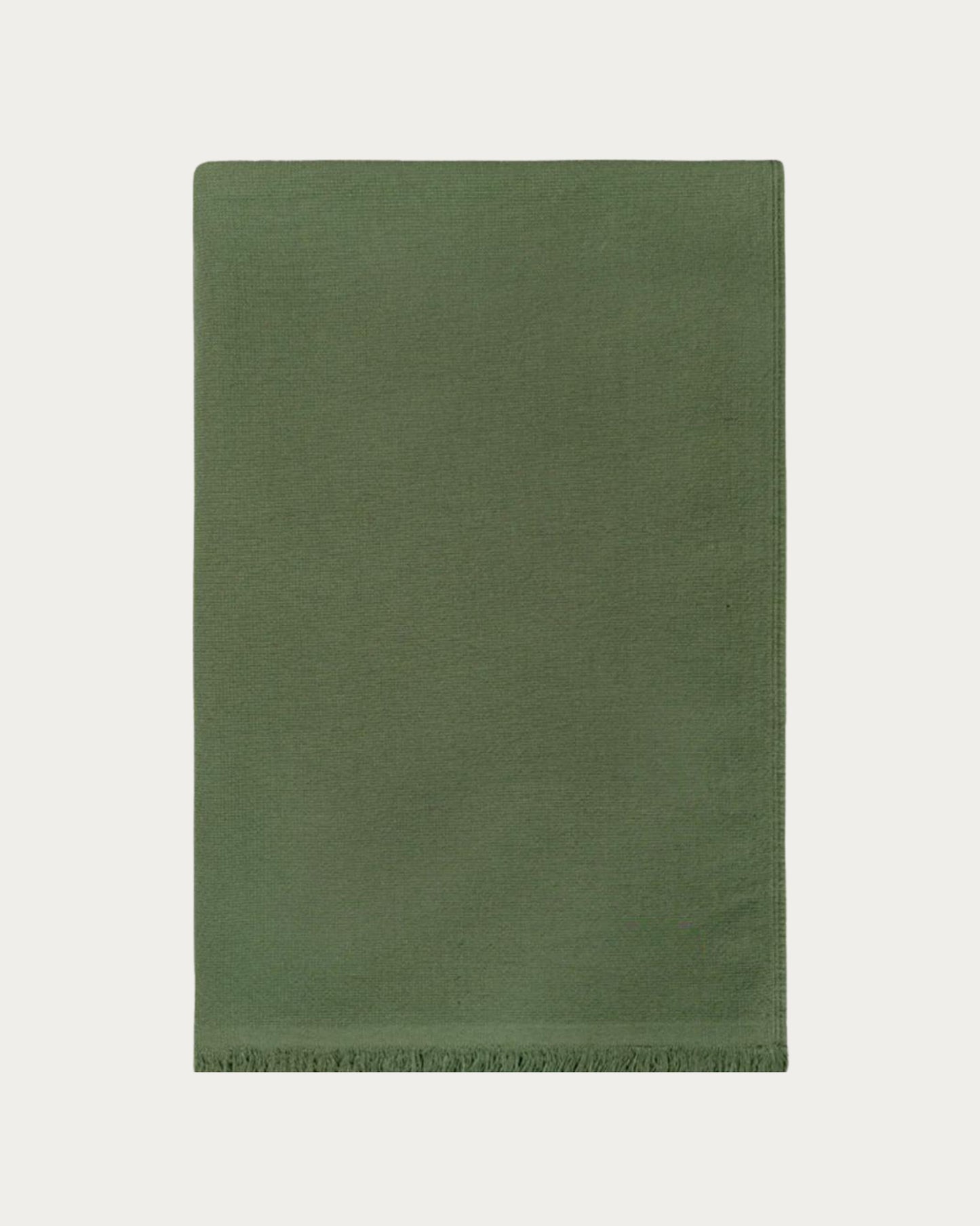 Cotton Beach Towel with Frayed Edge - Green