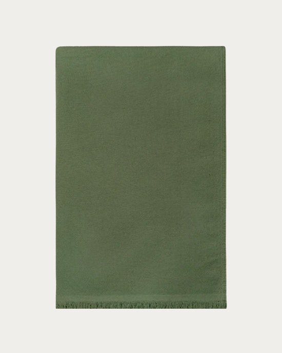 Cotton Beach Towel with Frayed Edge - Green