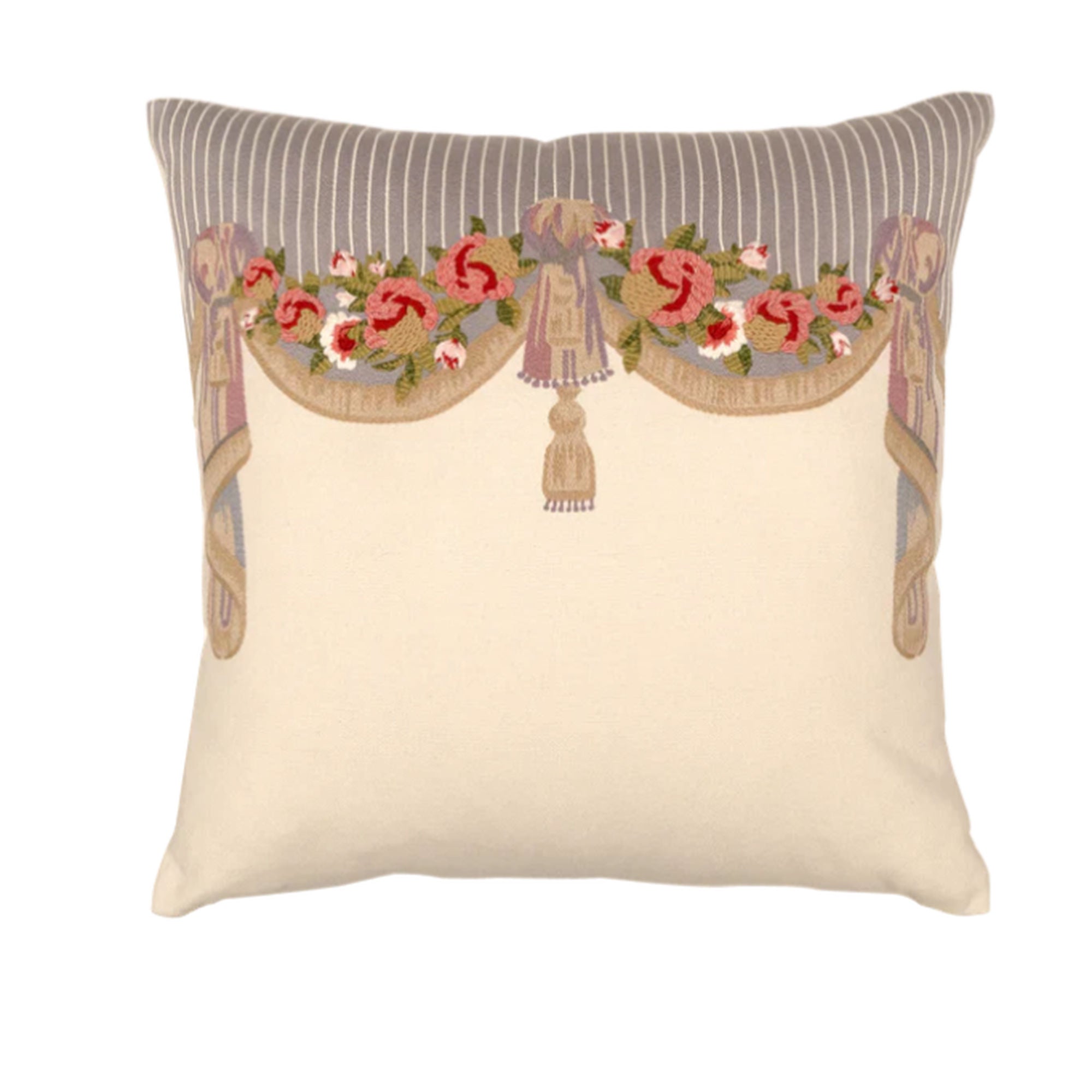 Tapestry Hand Embroidered Silk Pillow Cover – 20x20 in