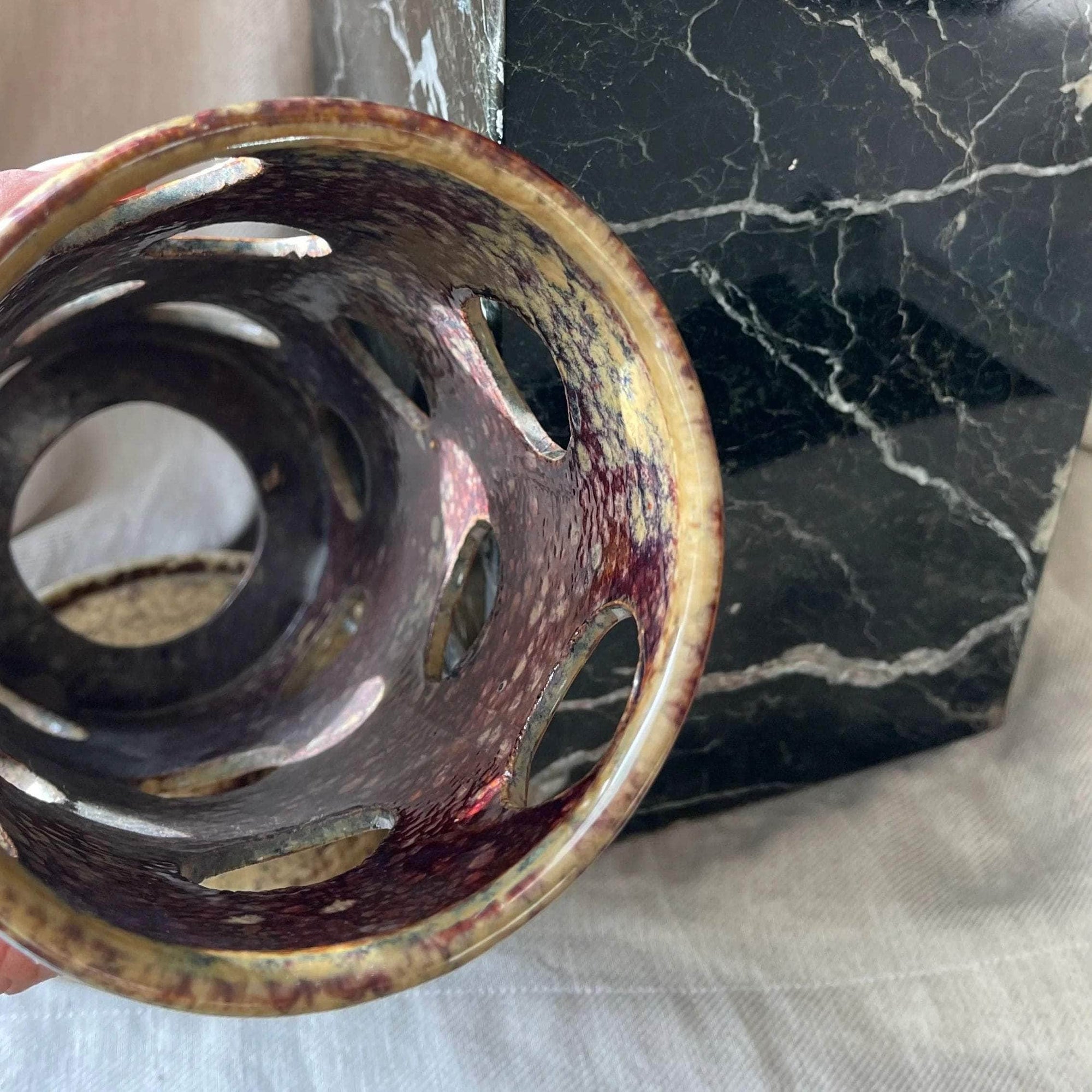 Large Pair of Ceramic Tea Light Holders