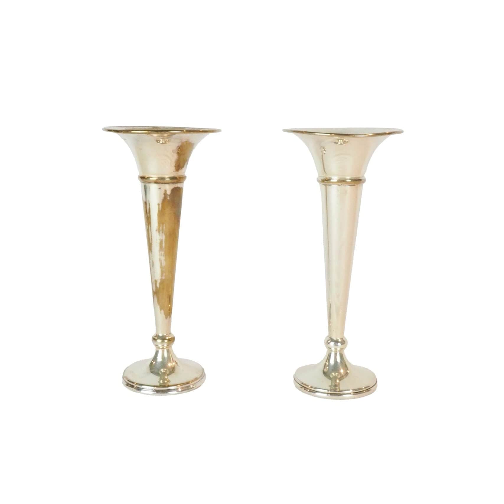 Vintage Silver Plated Bud Vases