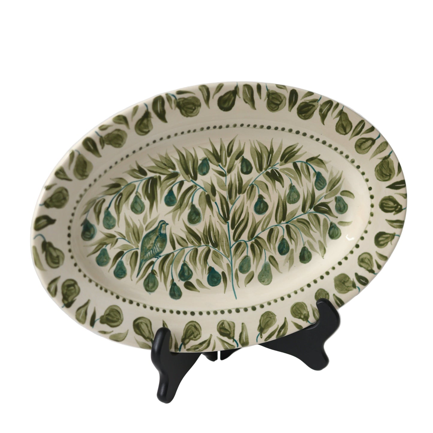 Partridge in a Pear Tree Hand Painted Platter 03