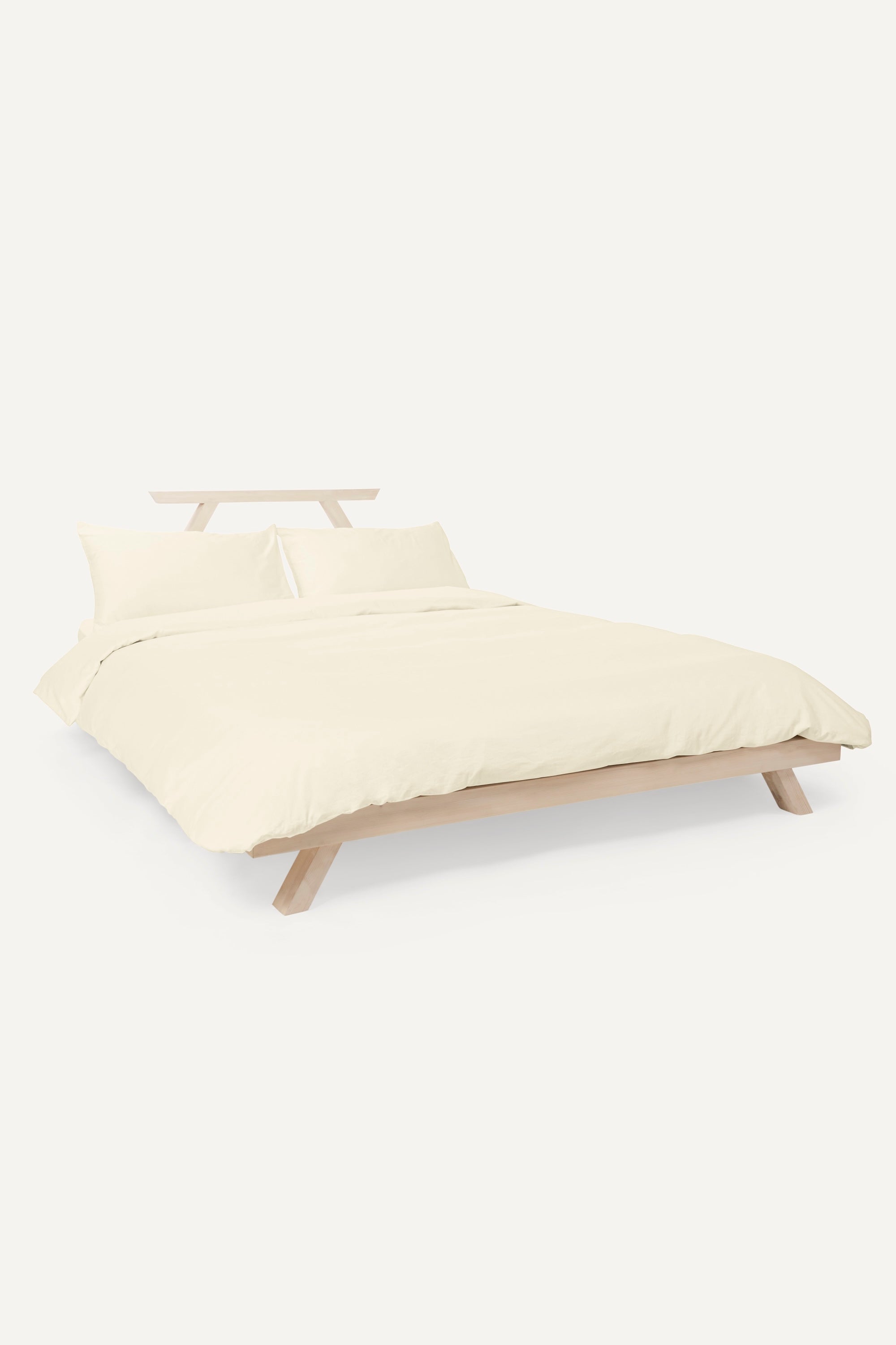 Percale Organic Cotton Duvet Cover - Iridescent Ivory