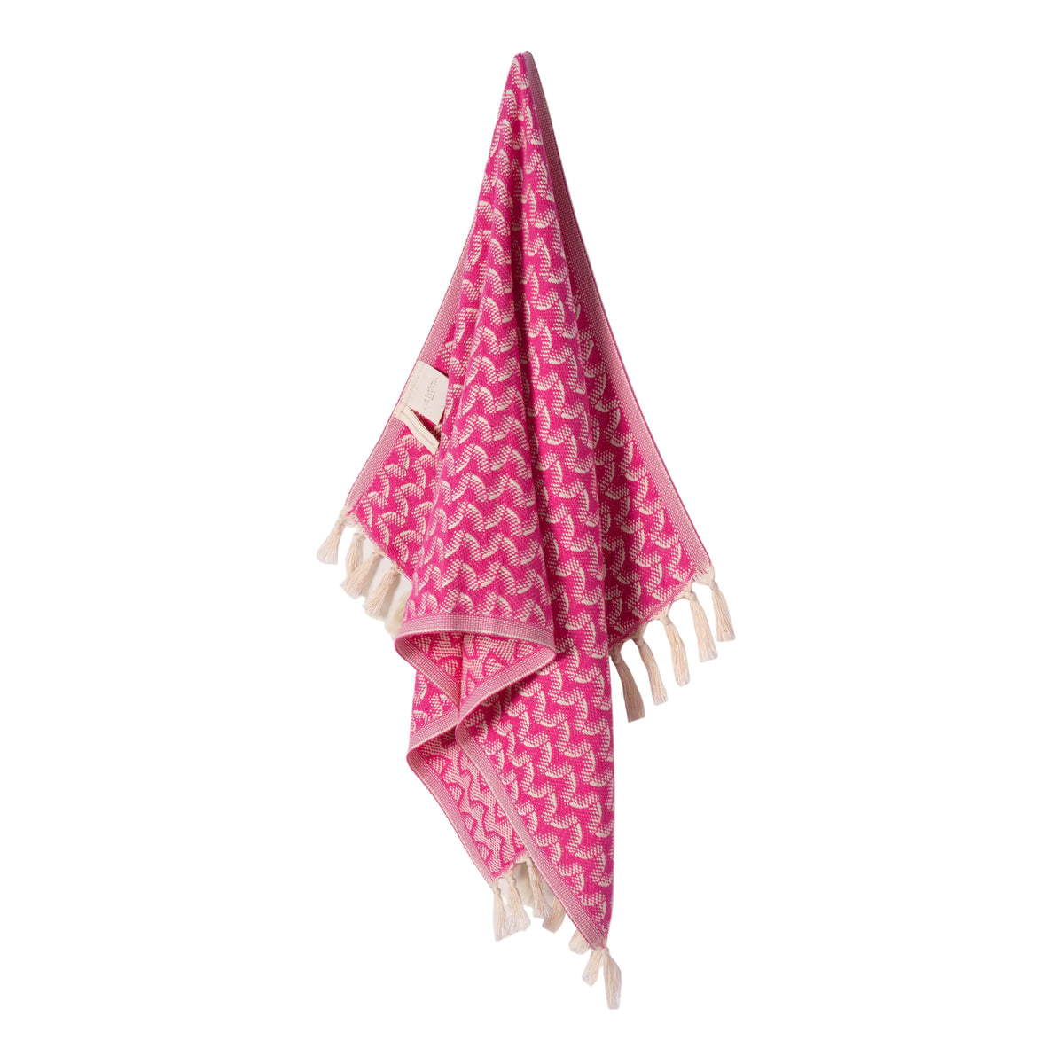 Silent Ripple Pure Cotton Hand Towel In Dark Pink