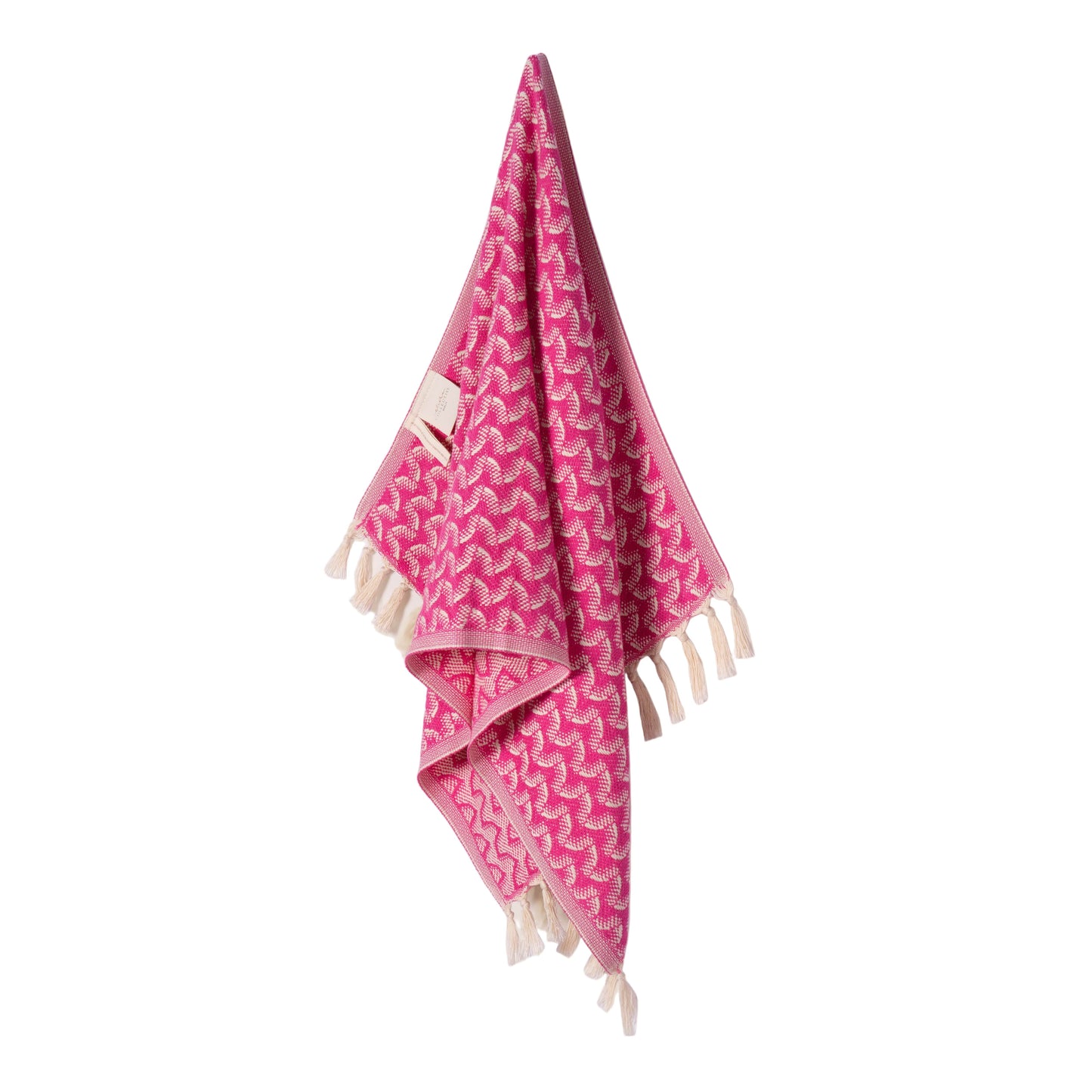 Silent Ripple Pure Cotton Hand Towel In Dark Pink