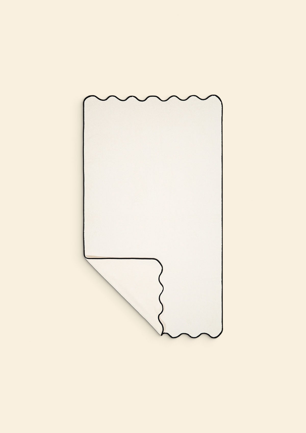 Ivory & Black Cotton Wavy Bath Sheet