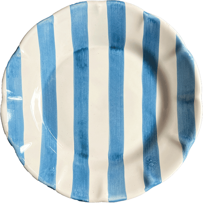 Striped Plate 16 cm – Turquoise