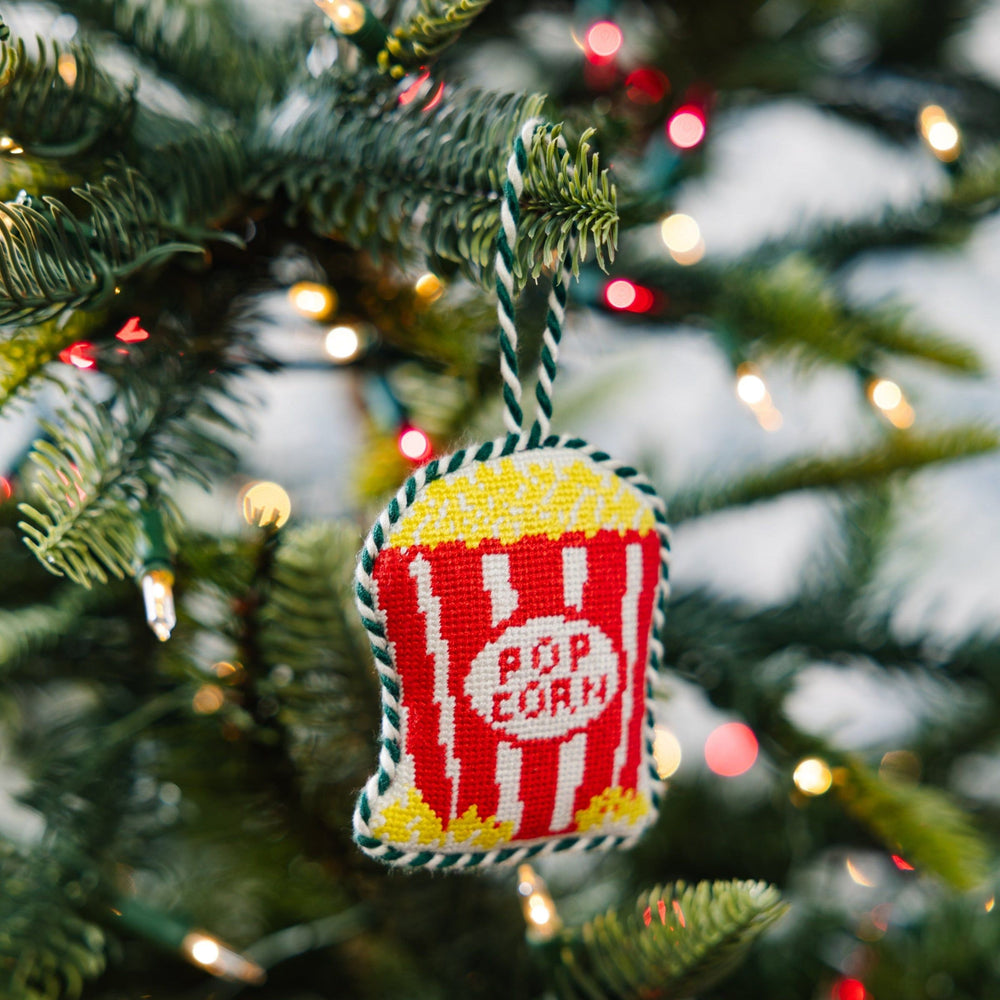 Needlepoint Icon Ornament - Popcorn Bucket