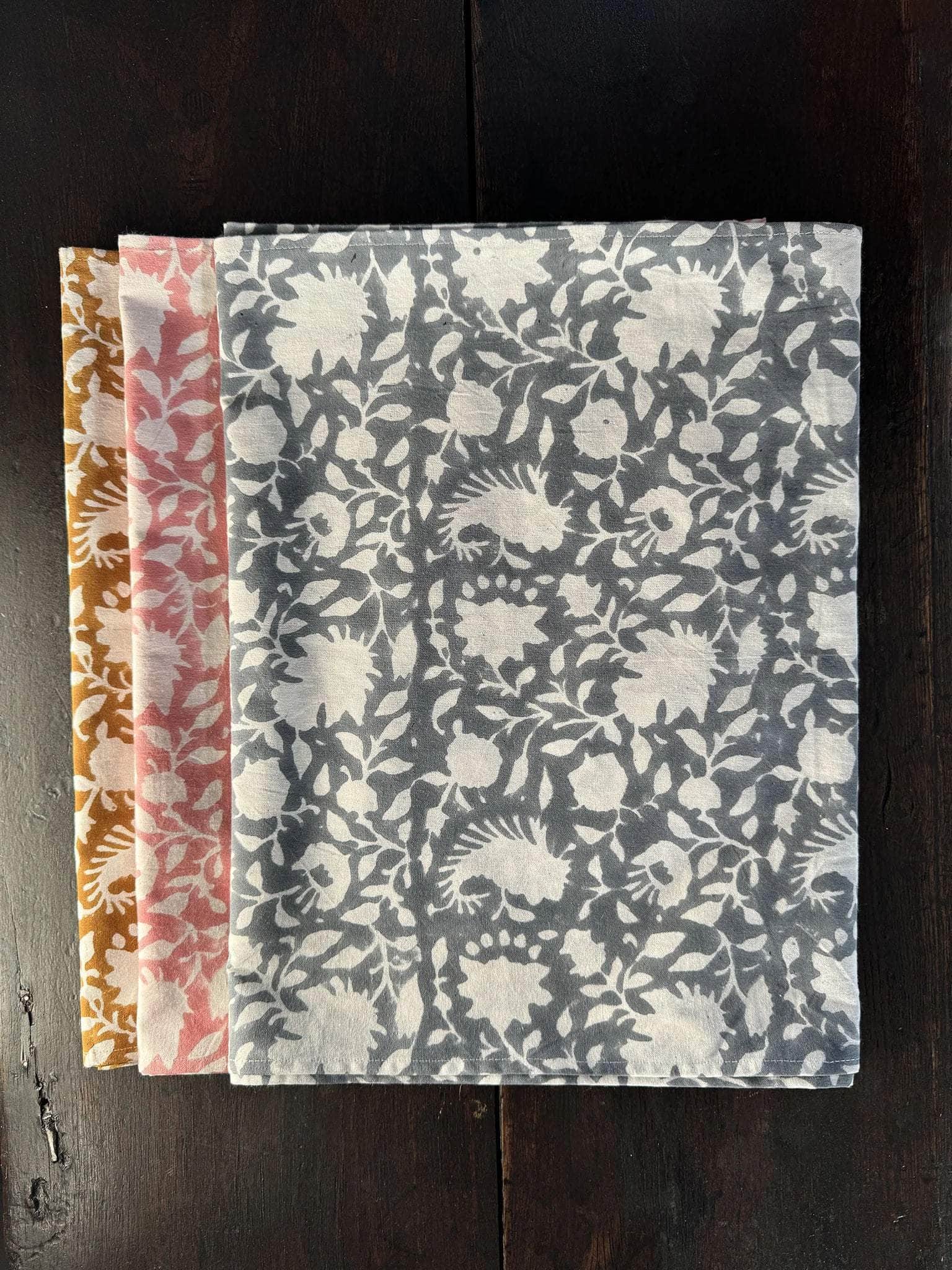 Block Printed Table Runner, Secret Garden in Sky