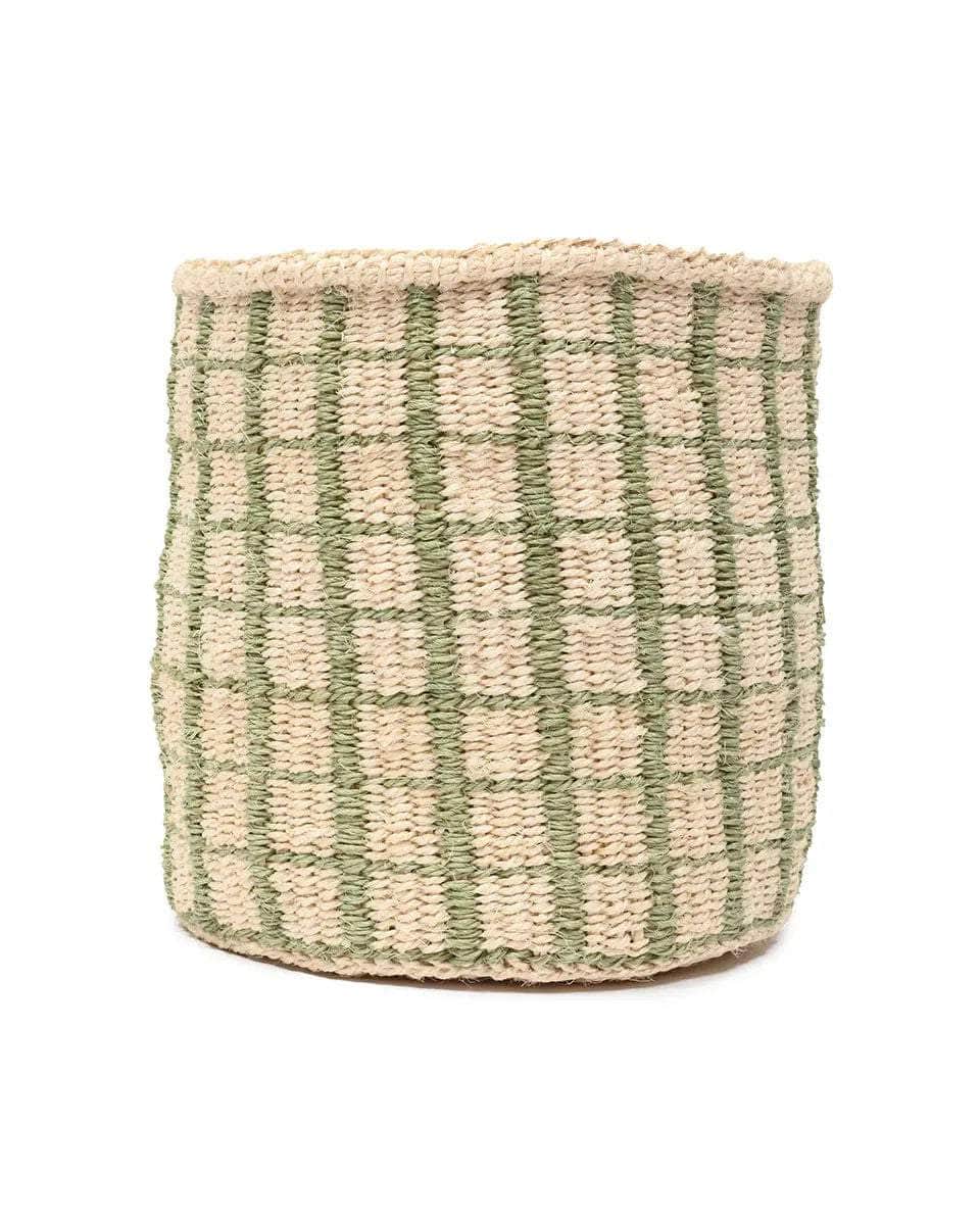 KAGUA: Green Check Woven Storage Basket