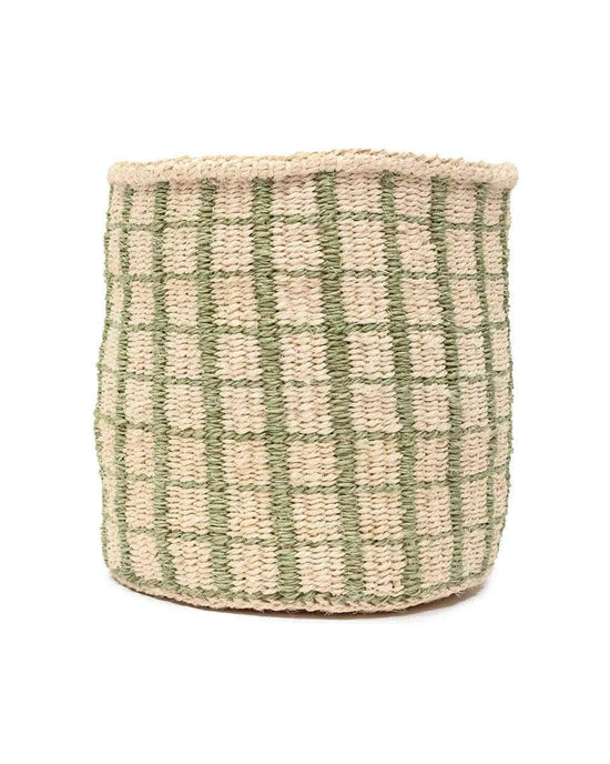 KAGUA: Green Check Woven Storage Basket