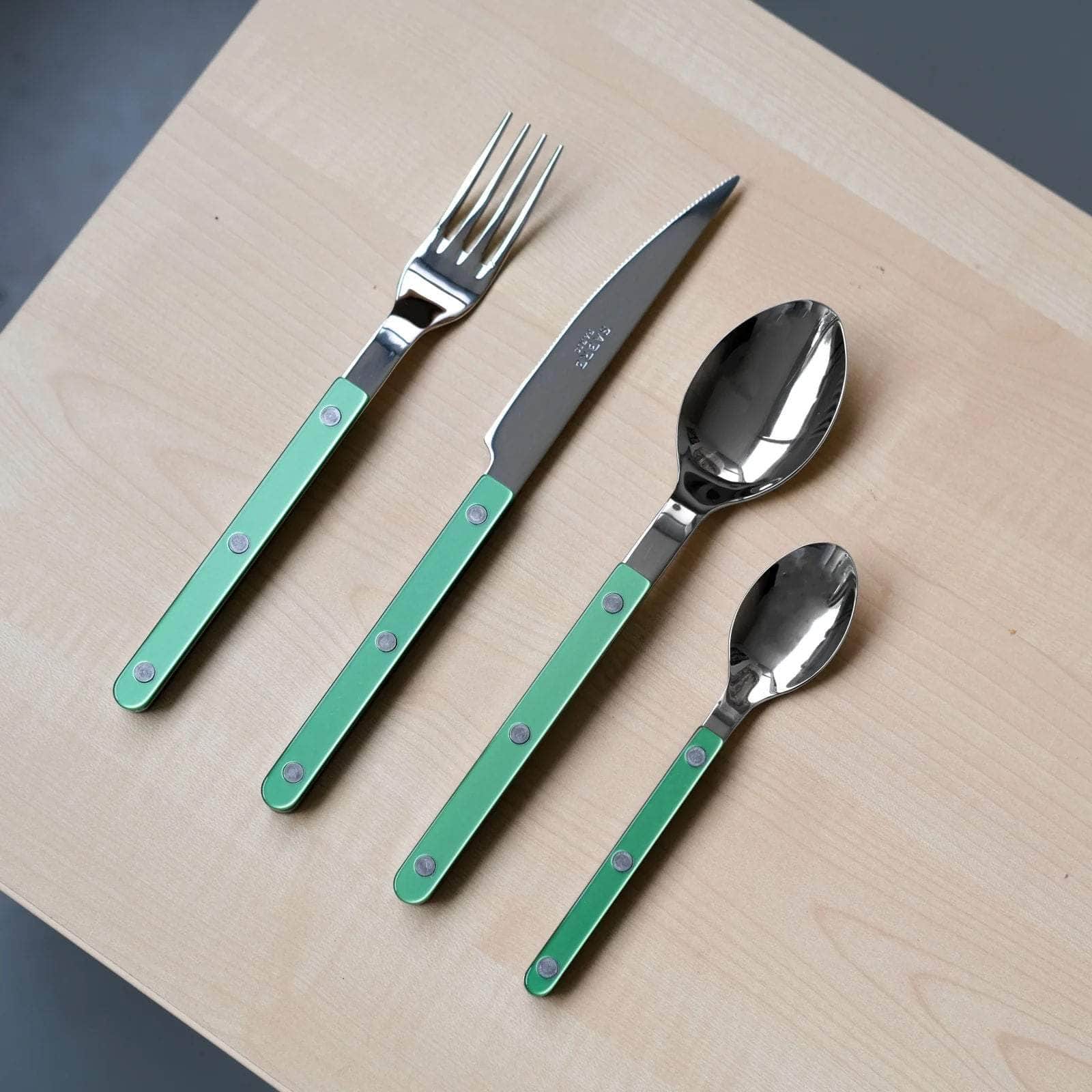 Bistrot Pearly 5pc Cutlery Set, Green Garden