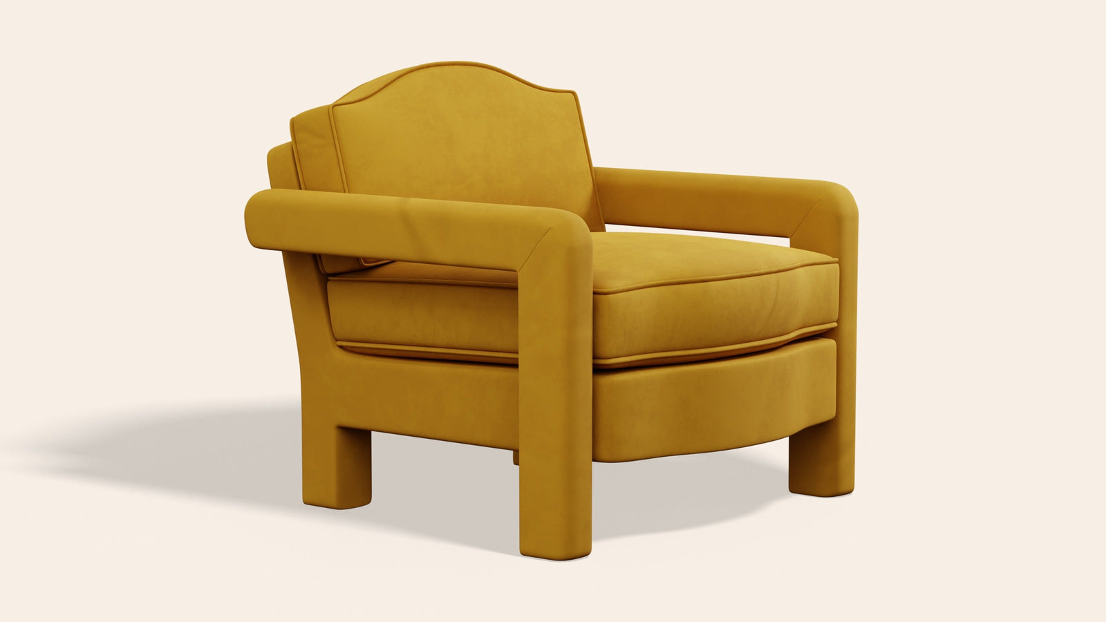 Elio Armchair, Turmeric Velvet