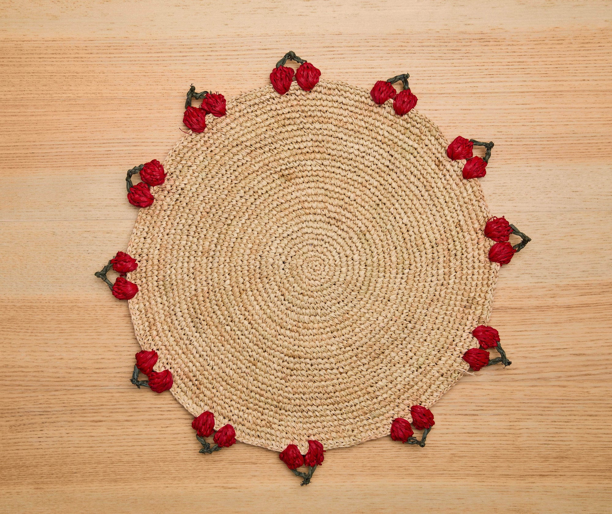 Cherry Scalloped Edge Placemats