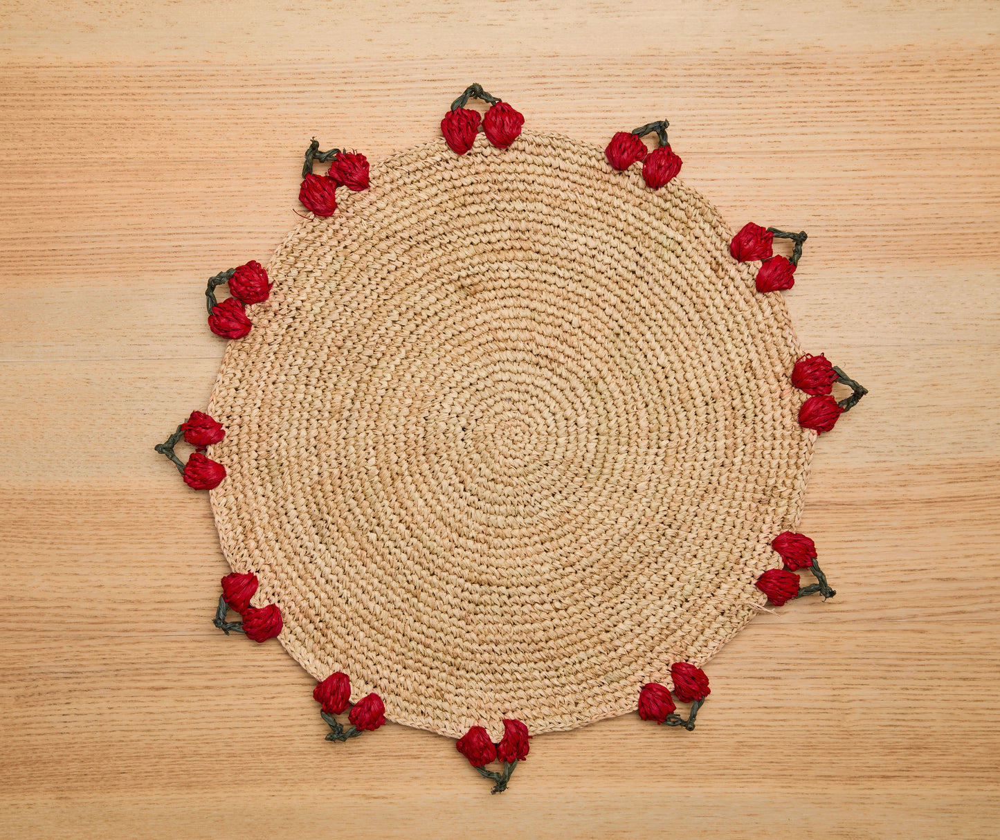 Cherry Scalloped Edge Placemats (Set of 4)