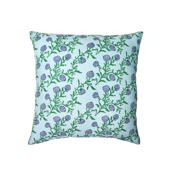 Rasa - Pure Linen Throw Pillow Cover - Pastel Blue