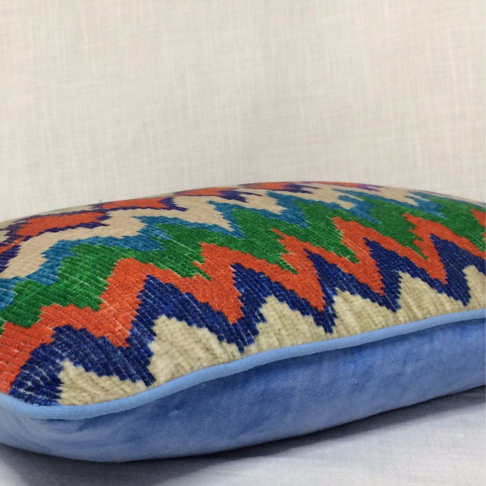 Sapo Cushion - Orange, Ivory & Green