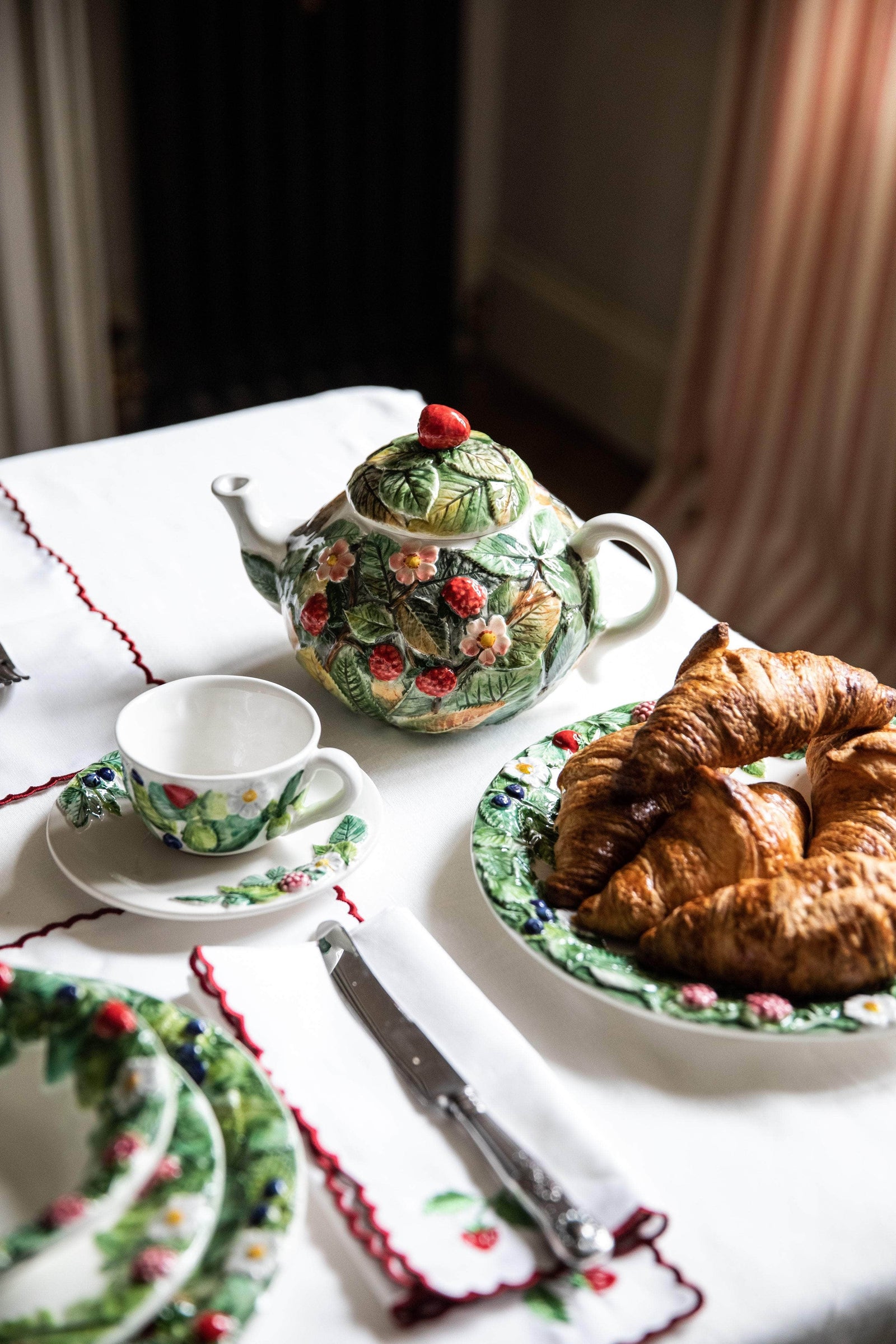 Frutti Di Bosco Teacup & Saucer,  Set Of 2