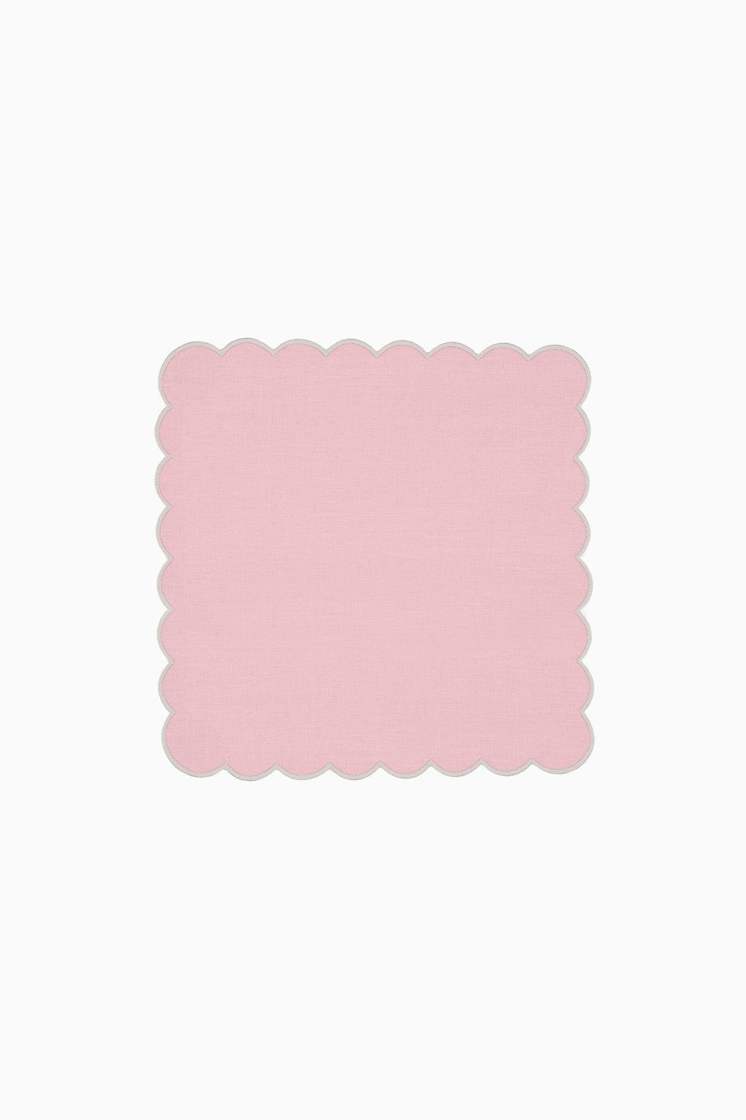 Zero-Waste Scalloped Linen Napkins Bubblegum Pink - Set of 2